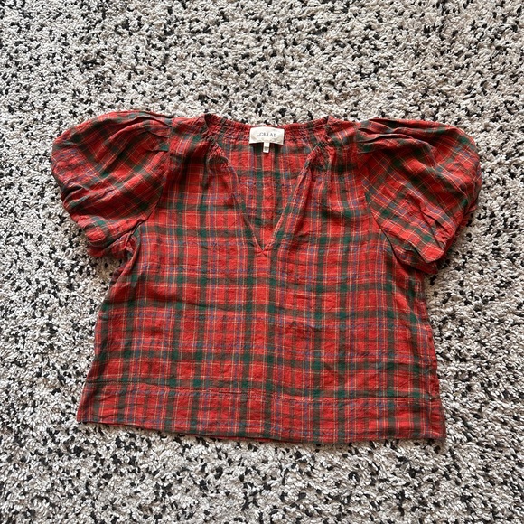 The Great. The Bell Top in Holly Plaid Size 1 - Picture 2 of 5